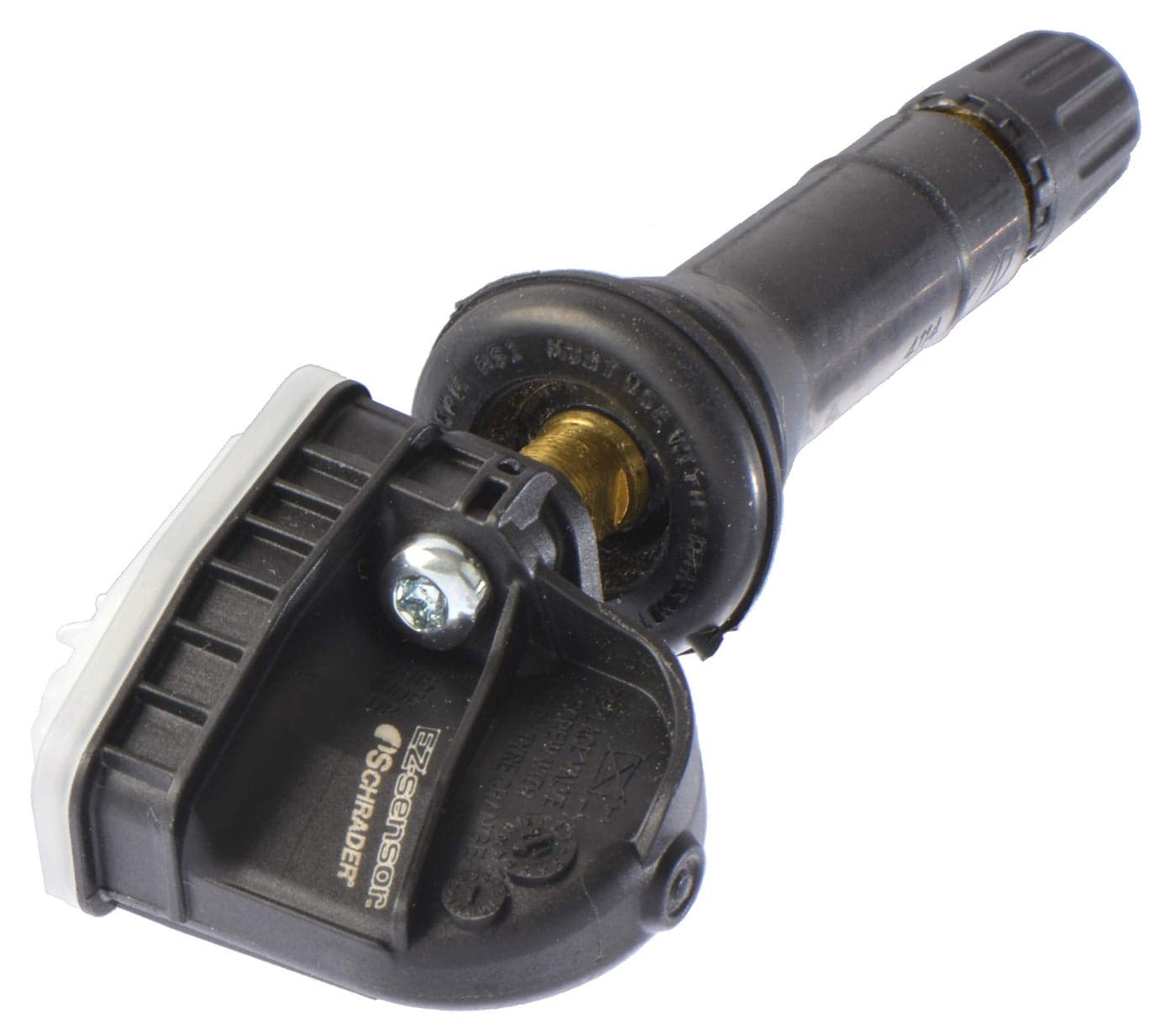 Schrader 33500B EZ-Sensor Single SKU (314.9 MHz, 315 MHz, and 433 MHz) Programmable Snap-in Fixed Angle Valve Tire Pressure Monitoring Sensor (TPMS), Bulk Pack of 12