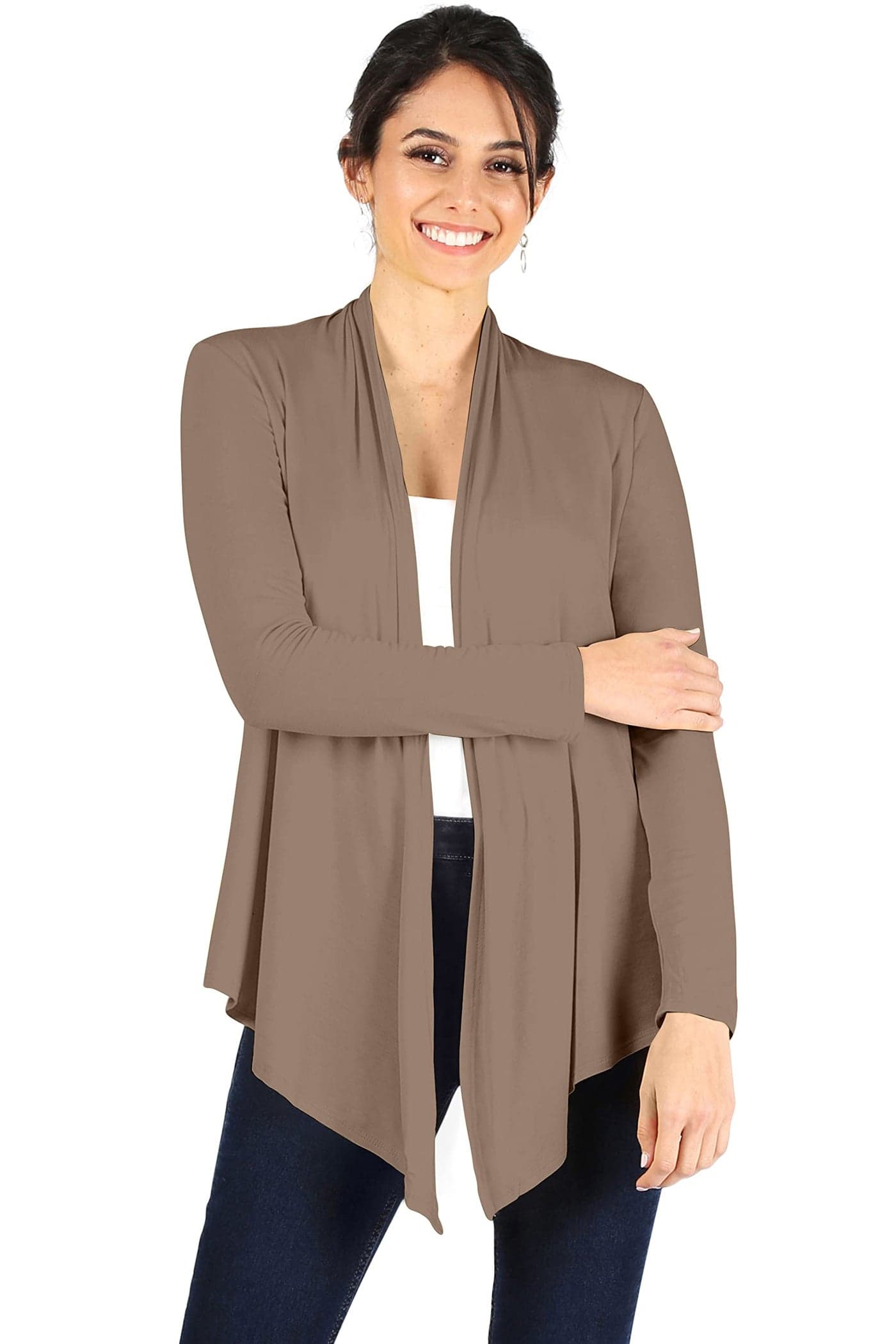 Simlu Lightweight Khaki Cardigans for Women Reg and Plus Size Light Cardigans for Women Summer Long Sleeves, Small