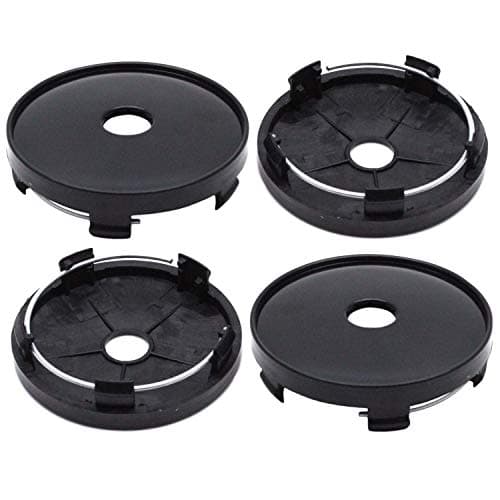 AUTUT 60mm Wheel Center Caps Rim Hub Center Covers Replacement 55mm Lug to Lug (Black) - 4Pcs