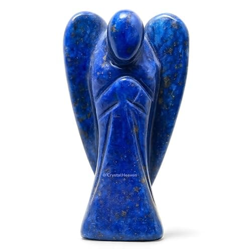 Lapis Lazuli Crystal Angel Pocket Figurines Idol - AAA Grade Original Healing Gemstone for Yoga Reiki Meditation Feng Shui (1.5 Inches)