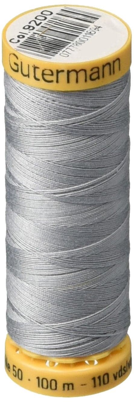 Gutermann Natural Cotton Thread 110 Yds Silver Streak