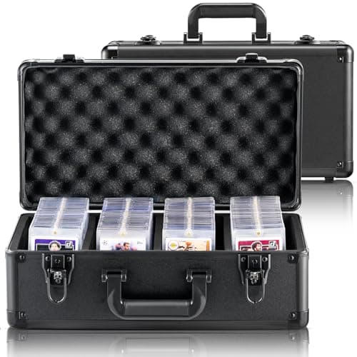 VEVOR 108 PSA Graded Card Storage Box - 4 Slot Case with Key Lock, Foam Dividers for 76 BGS, 84 SGC, 388 Top Loaders or 999+ Loose Cards