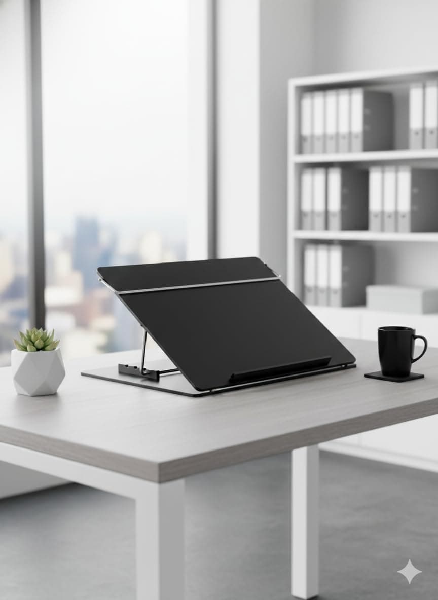 LUVYANSH Writing Table Top Elevator Writing Desk Standard Size - (15 x 21) inch 7mm P.S Sheet Product (Black Smoke Colour) Make in India.