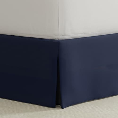 Bed Maker’s Never Lift Your Mattress Bed Skirt, Designed for Box Spring Beds, Split Corners, 14 Inch Drop Length, Queen, Navy