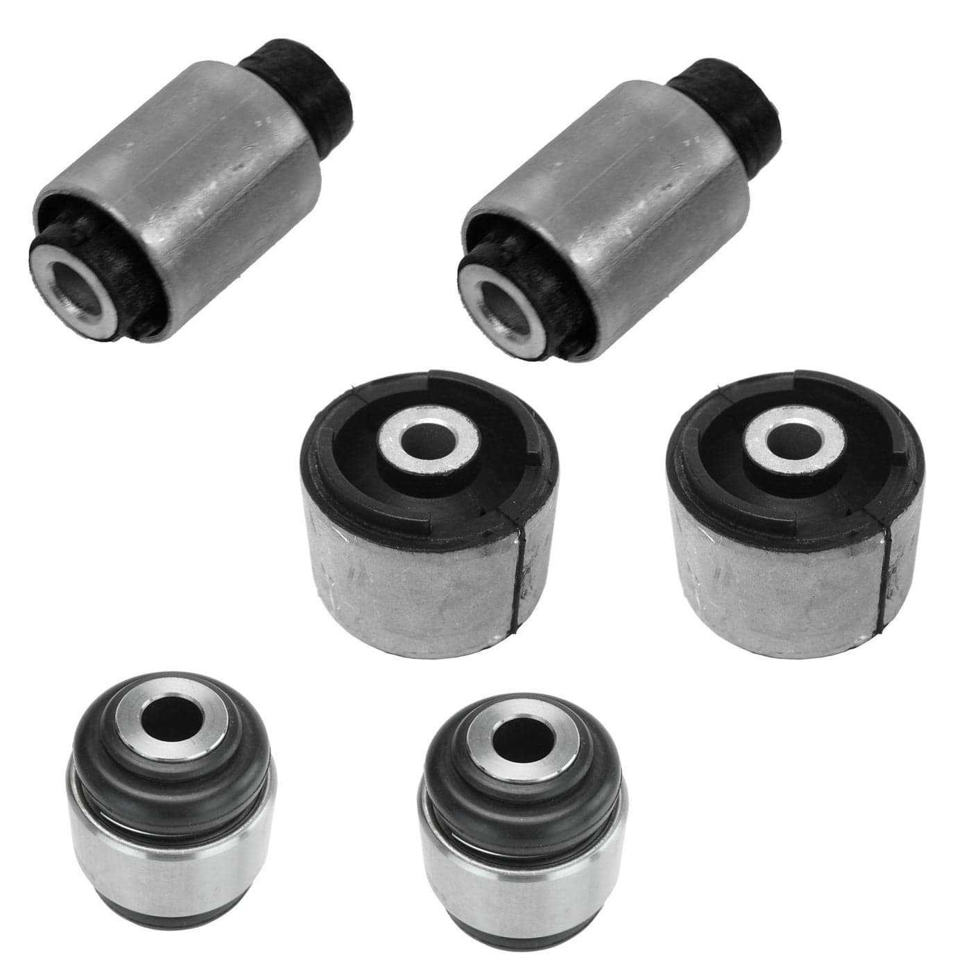 TRQ Rear Trailing Arm Upper Wishbone Inner Outer Bushing Kit Set of 6 for BMW