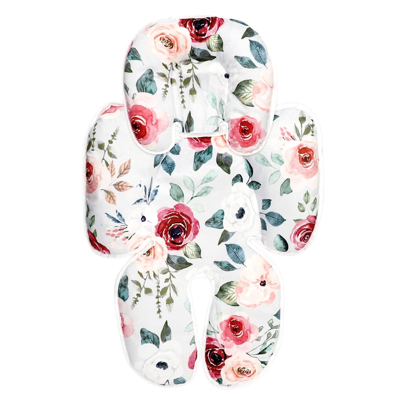 CARUILI 2 in 1 Infant Car Seat Insert Car Seat Head Support Baby Girls Boys Soft Newborn Carseat Insert Cushion Perfect for Carseats Strollers Swings Rose Flower