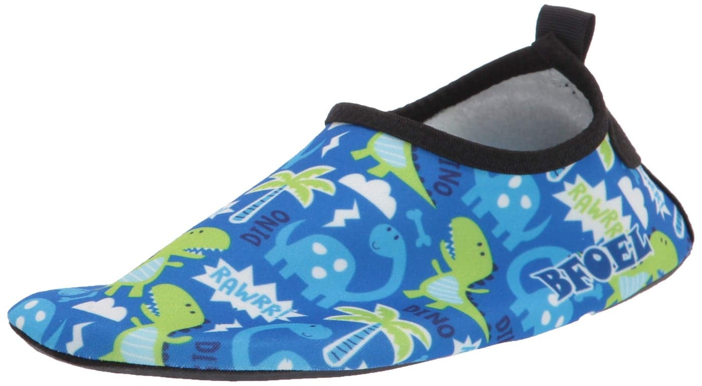 BFOEL Kids Water Shoes for Toddler Boys Girls Water Shoes Swim Socks for Big Kids Quick Dry Non-Slip Water Beach Aqua Sports Shoes(4.5 M Toddler,Dinasour)
