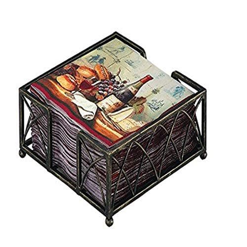 Boston International Cocktail Napkin Caddy Arch Design in Antique Brass