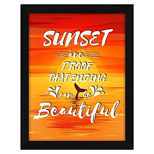 ArtX Paper Motivational Quote Sunset Are Proof Wall Frame Art Painting, Multicolor, Motivational, 10 X 13 Inches, Set of 1