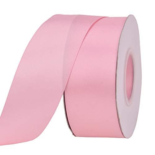 Ribest 1 12 inch Pink Double Face Satin Ribbon 25 Yards Per Roll for Gift Wrapping Flower Bouquet Hair Accessories Wedding Birthday