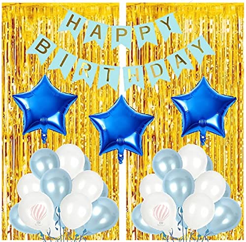HK balloons Blue Birthday Party Decorations Set for Boys Birthday Decorations, Pack of 56