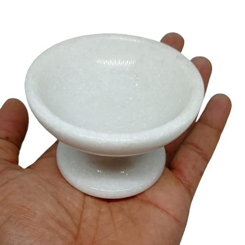 Urban baniya Handmade White Marble Decorative Handicraft Natural Made Marble Diya Table DiyaIndian Oil lamp for Puja Temple Office Table Diya Lighting DecorationPack of 1 Size 75X75X6