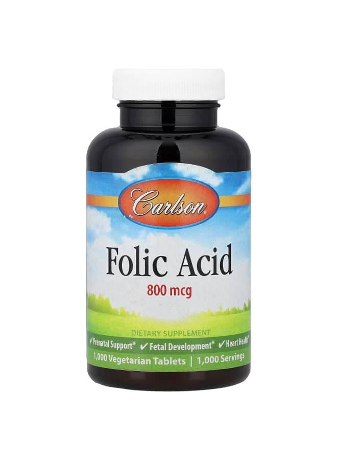 Folic Acid, 800 mcg, 1,000 Vegetarian Tablets