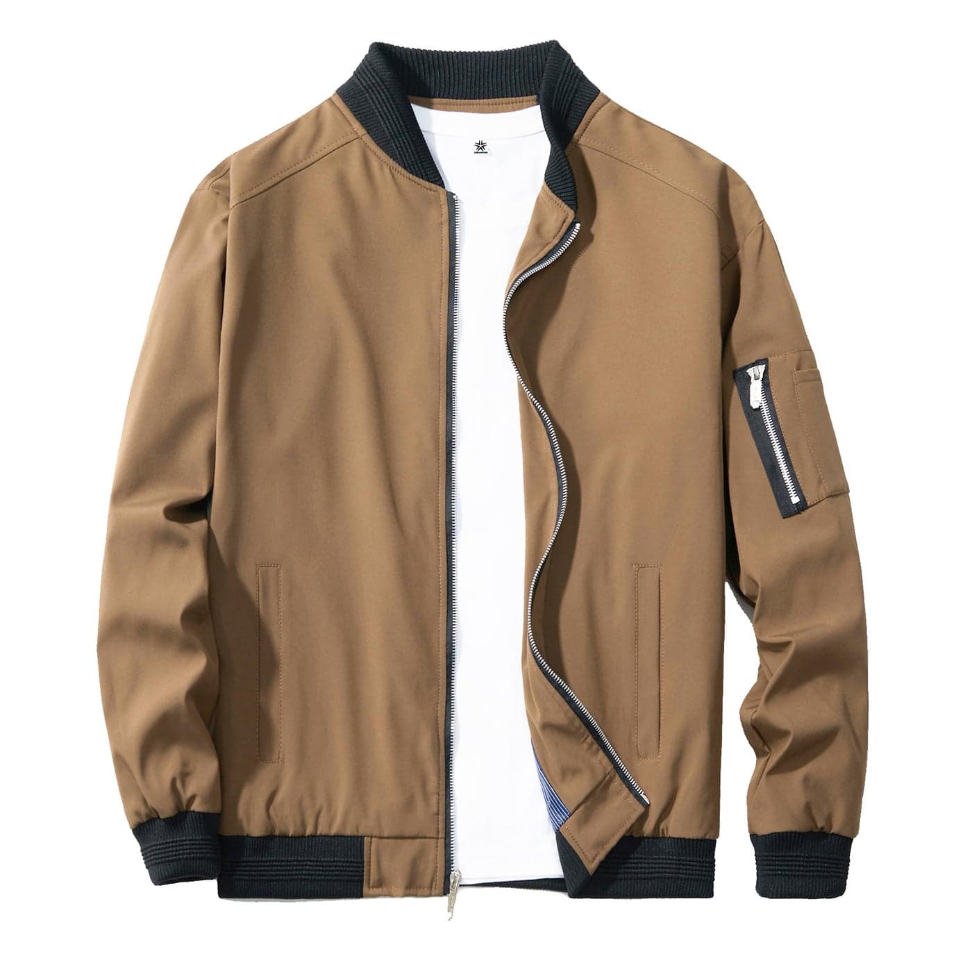 URBANFIND Mens Slim Fit Lightweight Sportswear Jacket Casual Bomber Jacket US M Coffee