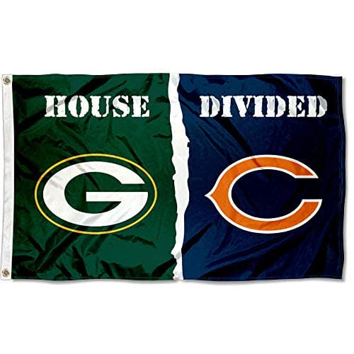Green Bay Packers and Chicago Bears House Divided Flag