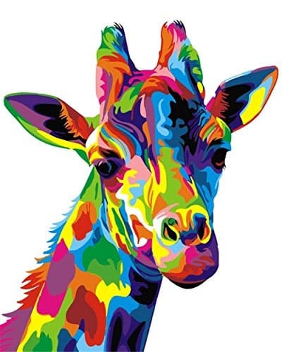 Komking Giraffe Paint by Numbers Kits for Kids Adult Kids Paint by Number Kits Canvas Painting by Numbers Colorful Giraffe 16x20inch Without Frame