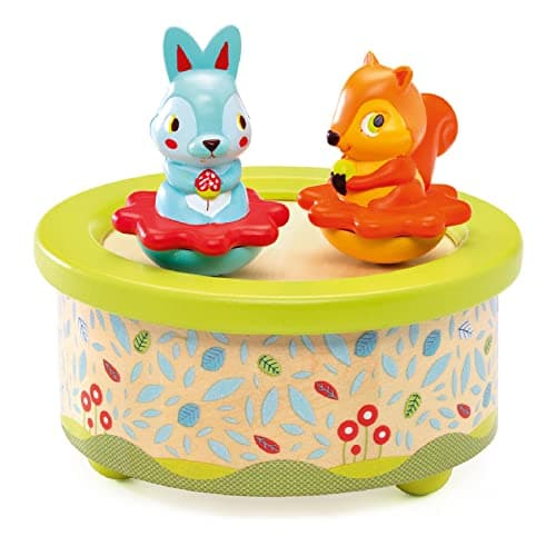DJECO Friends Melody Music Box Cute Melody Music Box Keepsake Decoration for Childrens Bedroom Playroom Soothing Lullaby for Infants Newborns Toddlers Toys for 10 Months Girls Boys