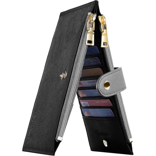 Travelambo RFID Wallet Women Bifold Multi Card Wallet Case with Zipper Pocke Credit Card Holder for Women