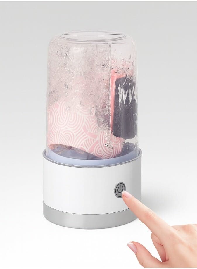 Portable Mini Washing Machine, Underwear Washer, Cordless & Rechargeable Laundry Cup for Bra, Socks, Delicates, Travel Compact Washer, 2025 Upgraded Eco-Friendly Fast Cleaning Machine (White)