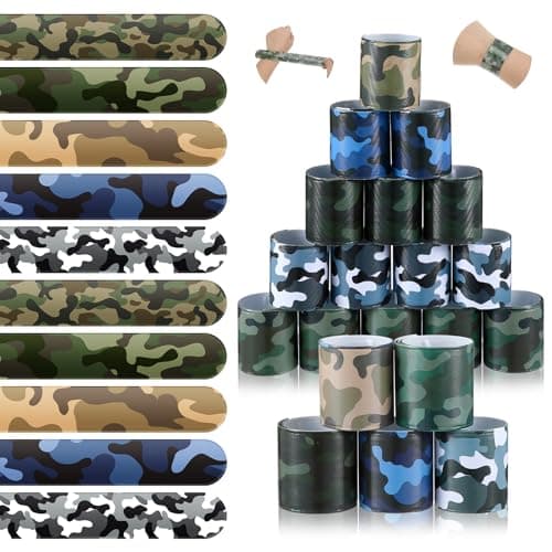 Camo Slap Bracelets Assorted Army Slap Wristbands Snap Bracelets Green Camouflage Military for Camo Theme Kid Adult Army Party Favors Goodie Stuffers Classroom Prizes Birthday Gift5 Colors100 Pcs