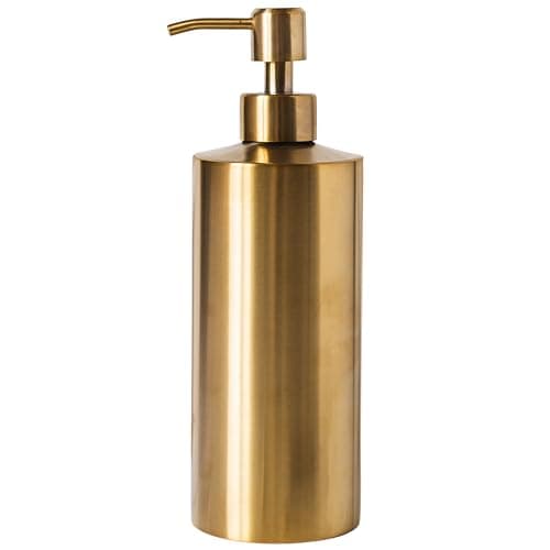 Yew Design - Brass Soap Dispenser for Bathroom (Stainless Steel) and Kitchen - Hand Soap, Detergent, or Lotion Dispenser, 15oz