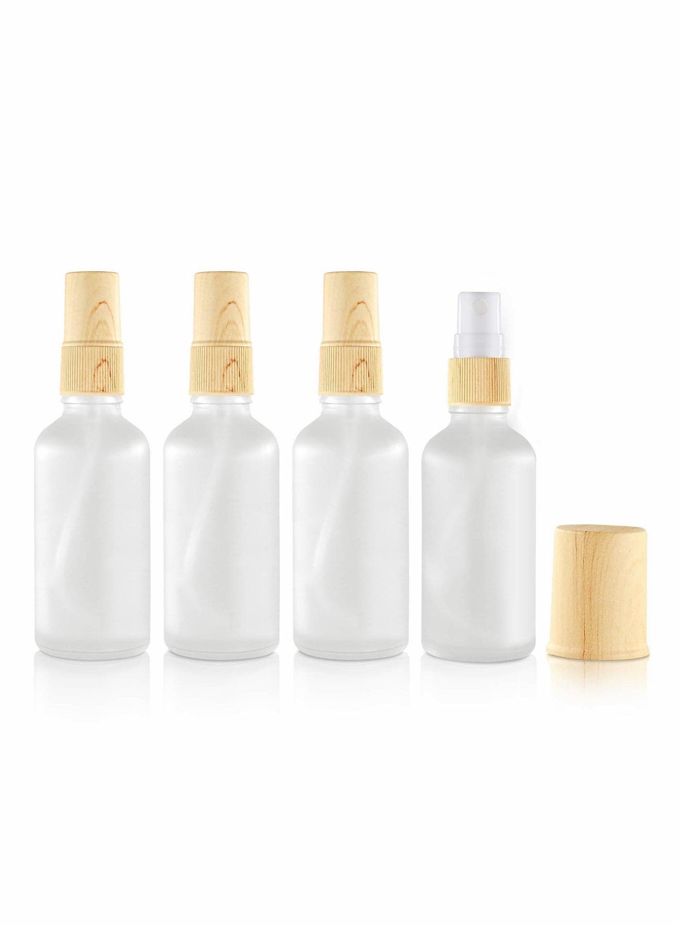 4 Pcs Frosted Glass Spray Bottles, Portable Travel Empty Bottle for Essential Oils, Small Fine Mist Perfume Sample Vials Essence Liquid Cosmetic Containers, 50ml