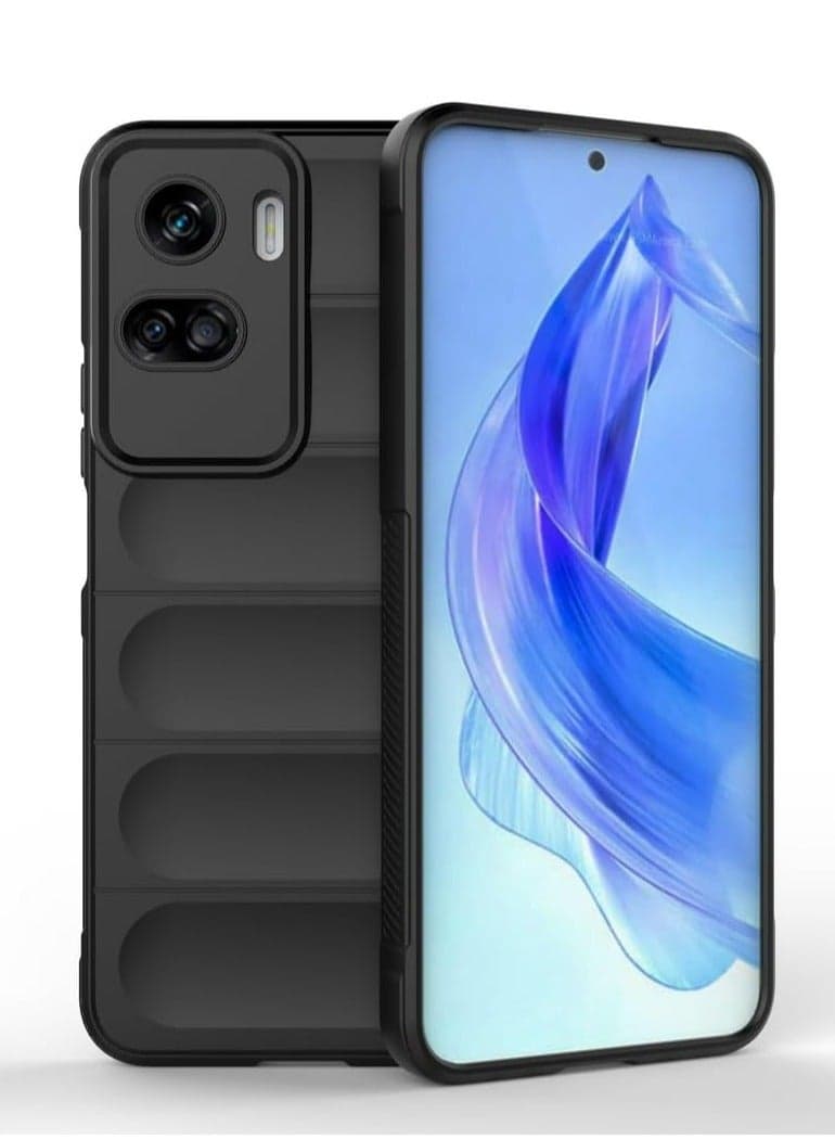 Honor 90 Lite 5G Case Cover, Heavy Duty 3D Striped Pattern Sensory Soft Silicone Full Portection Shockproof Phone Case For Honor 90 Lite 5G Black