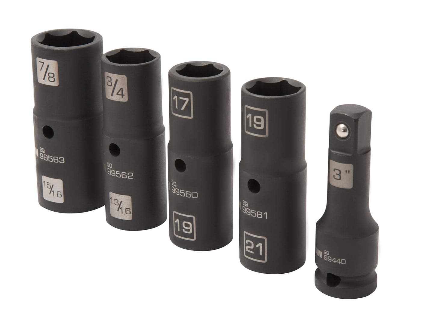 Steelman 5-Piece 1/2-Inch Drive 6-Point Impact Flip Socket Set, Includes 3-inch extension, 17 x 19mm and 7/8 x 15/16-inch Regular Sockets and 19 x 21mm and 3/4 x 13/16-inch Thin-Wall Sockets