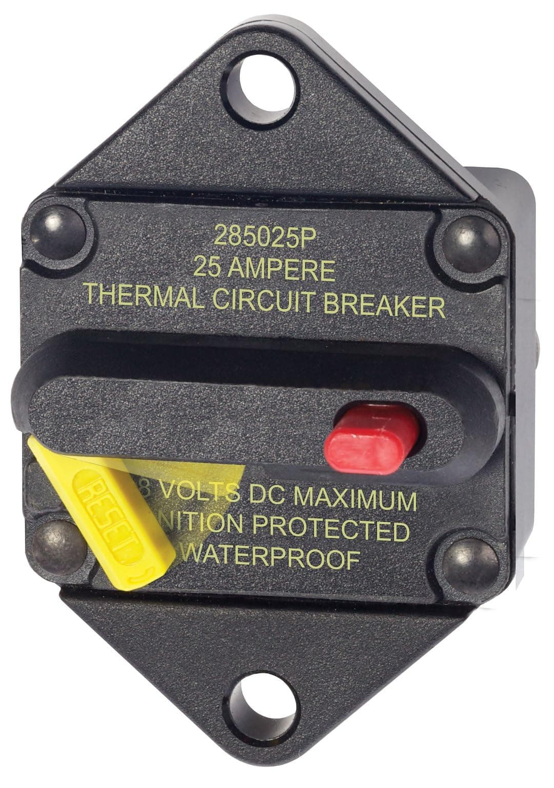 Blue Sea Systems 7080 285-Series Thermal Circuit Breaker, Panel Mount, 48V DC, 25A