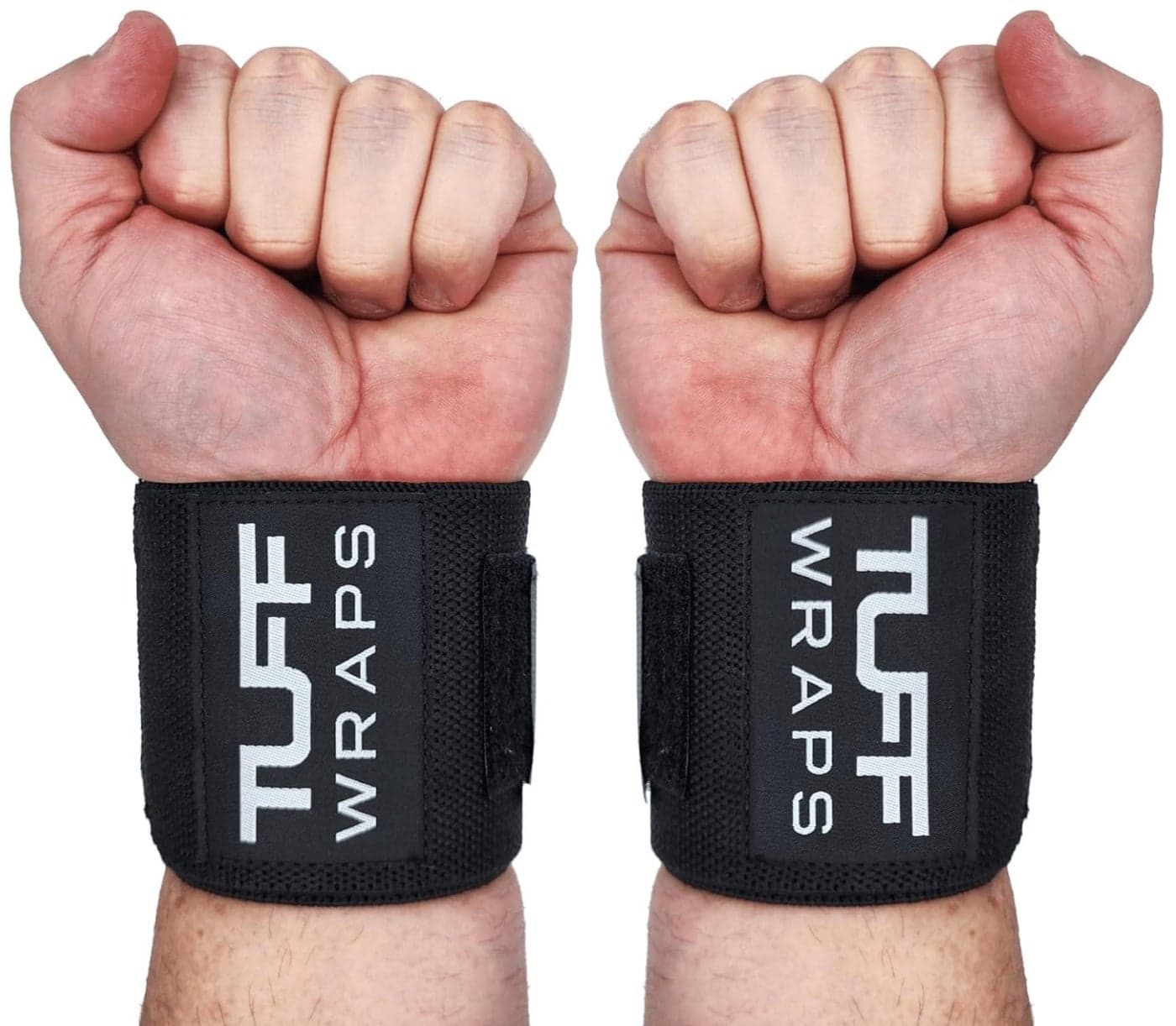 TuffWraps 16" Wrist Straps for Gym - No Thumb Loops - Powerlifting, Weightlifting, and Bench Press Support - Durable Wrist Straps Gym Accessory for Enhanced Wrist Support