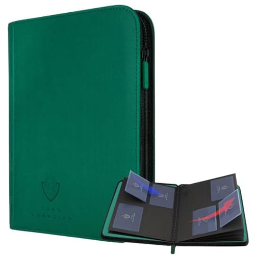 Card Guardian 4 Pocket Premium Binder for 160 Cards Pink Zipper Closure and Side Loaded Pockets Compatible with Trading Sports Cards including Magic the Gathering Yugioh Baseball Cards