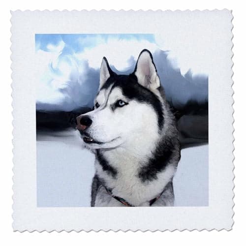 3dRose qs44384 Siberian Husky Quilt Square 12 by 12Inch