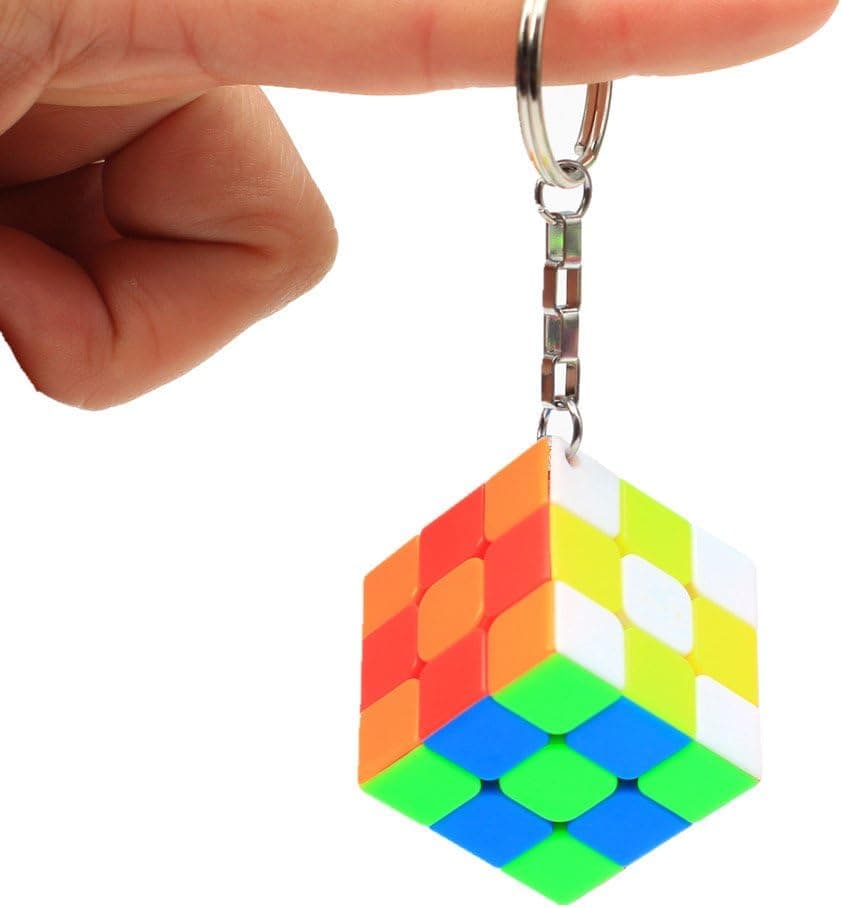 CuberSpeed Mini 3x3 Keychain Cube Stickerless Bright Speed Magic Keyring