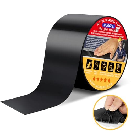 MOGOFE RV Roof Sealant Tape Black, 2 Inch x 50 Feet RV Repair Roof Sealer Seal Tape UV-Resistant Waterproof Sealant Tape for RV Repair, Camper, Trailer, Boat Sealing, Leaking Roof, Window