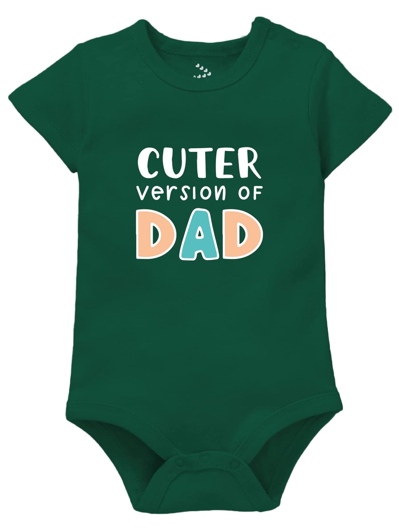 Zeezeezoo Cuter Version of DAD | New Born Baby Clothes | Infant Outfits, Cute Bodysuit & Onesie | Gift for Father & Baby (Forest Green, 0-3 Months)