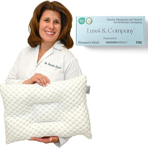 Lussi Company Orthopedic Pillow 20x26 Adjustable Cervical Neck Pillow for Sleeping Pack of 1 Ergonomic Rectangular Memory Foam Pillow for Neck Support Patent Pending