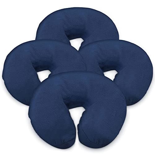London Linens Pack of 4 Premium Extra Thick 100 Cotton Flannel Massage Tables Face Cradle Covers Cozies Fitted Includes 4 pcs Blue
