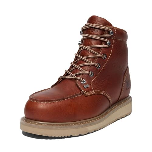 Timberland PRO Men's Barstow 6 Inch Wedge Alloy Safety Moc Toe Industrial Work Boot, Rust, 8W