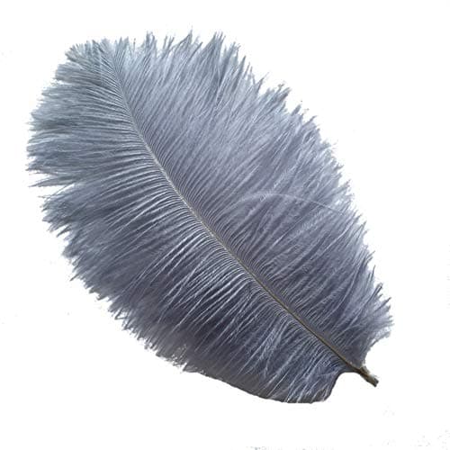 Sowder 50pcs Natural 8-10inch(20-25cm) Ostrich Feathers Home Wedding Decoration(Grey)