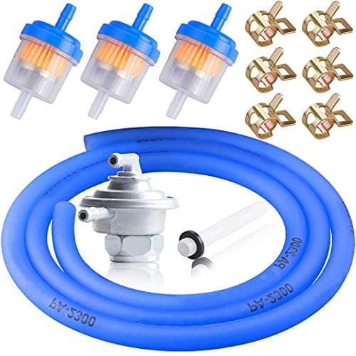 ORAEVY Gas Fuel Filter Hose Tube LineGas Fuel Switch Pump Valve Petcock fit for GY6 50cc 150cc 139QMB 157QMJ Scooter ATV Motorcycle TaoTao Twister Trailmaster Manco Tomberlin Go Kart Moped