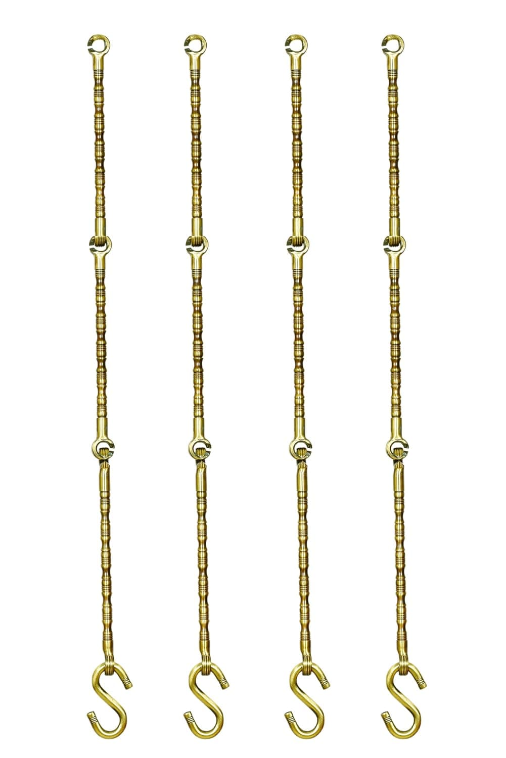 Trendy Creation Hub Kalash Design Swing Chain Links Brass Jhula for Home Decor Pack of 28 Links with 8 S Design Hooks
