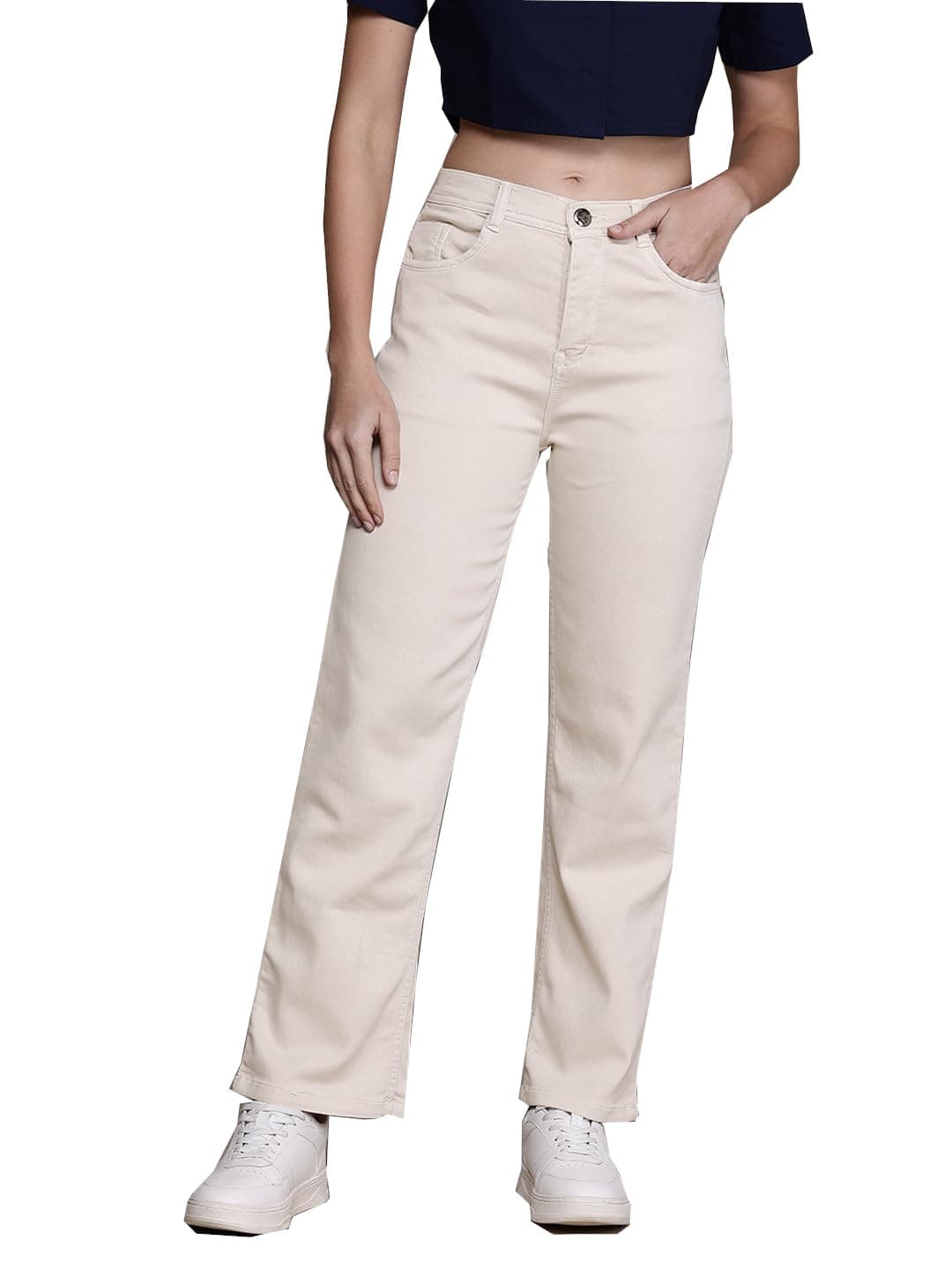 Nifty Women's Denim Straight Fit Boyfriend Jeans (1439_CREEM_26_Cream_26)