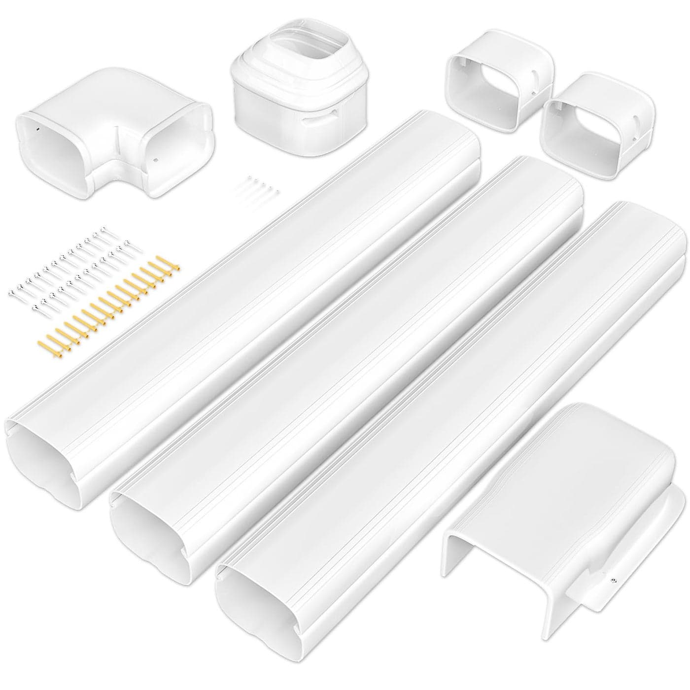 Cestluck 3 11 Ft Mini Split Line Set Cover PVC PP Line Cover Set Universal for Mini Split AC Central AC