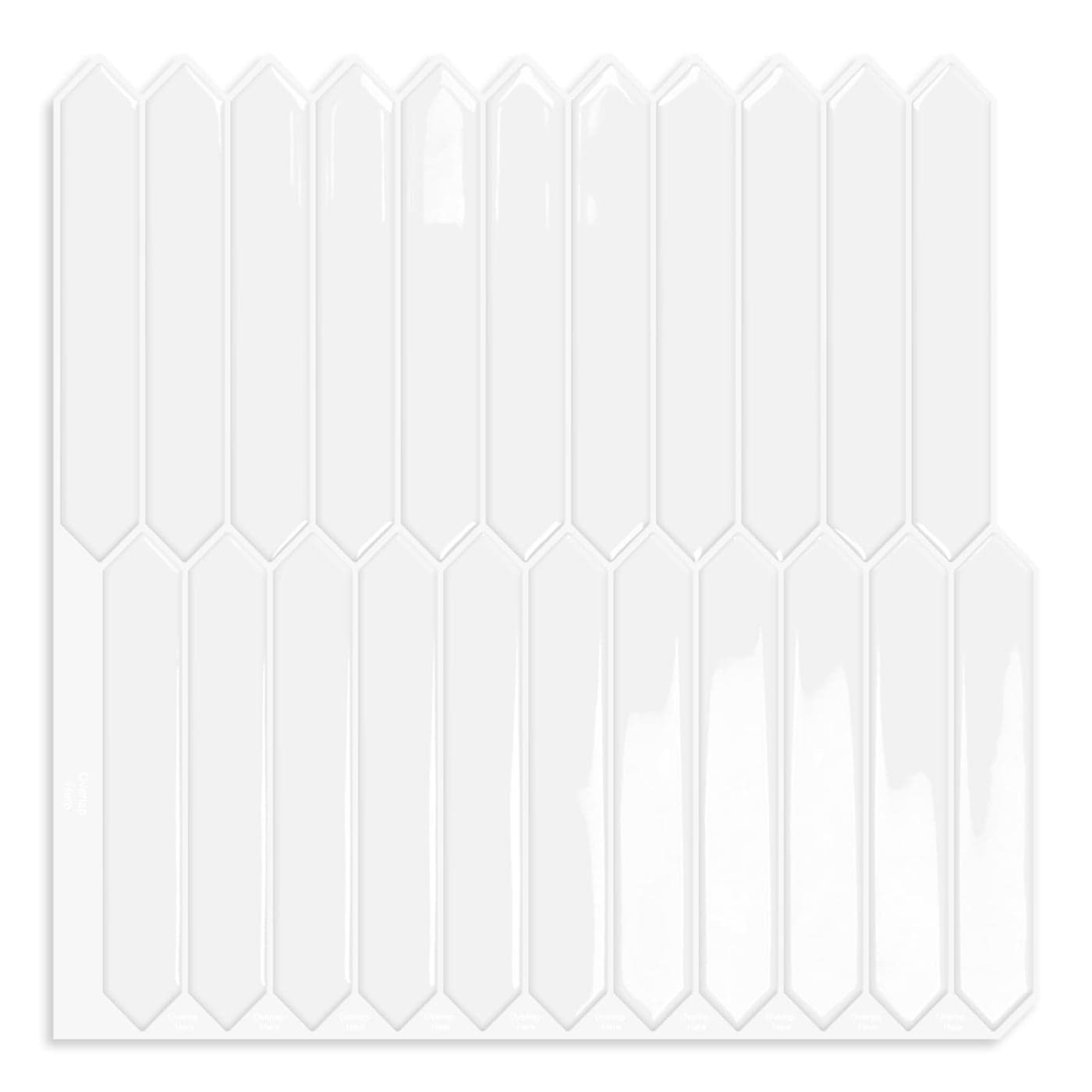 White Long Hexagon Tile Peel and Stick Backsplash 10 Sheets SelfAdhesive Wall Tiles Stick on Back Splash for Kitchen Bathroom FireplaceRV1212