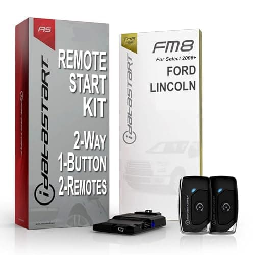 iDataStart Remote Starter KIT for Select Ford/Lincoln Vehicles 2006+ w/3000ft Range (2-Way, 1-Button, 2-Remotes)