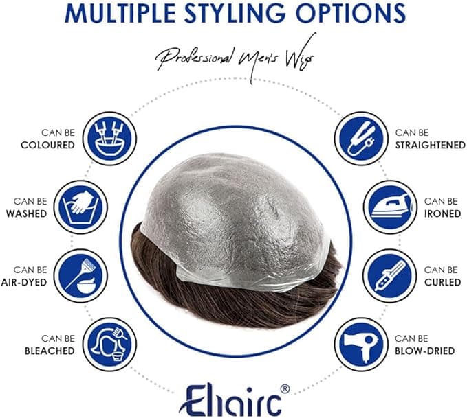 Mens Toupee Real Hair UltraThin 003mm Skin Toupee for Men Light Medium Density Hairpiece Base Size 8x10 Inch 100 Human Hair System for Men1
