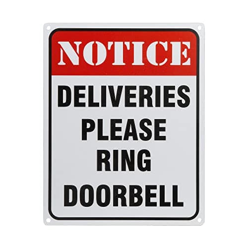 Deliveries Please Ring Doorbell Sign Reflective Signs 8 X 10 inch Rust Free 40 Mil Aluminum Sign UV Protected