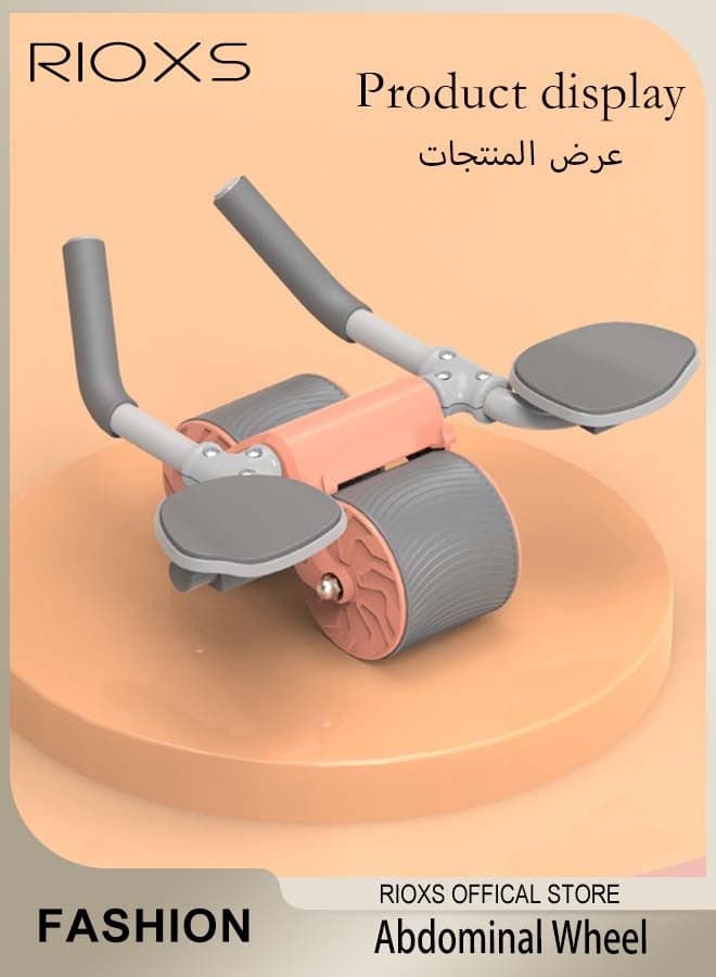 Auto-Rebound Abdominal Wheel with Elbow Support for Men and Women Abdominal Roller Exercise Equipment with Smart Counter and Mobile Phone Holder and Pads