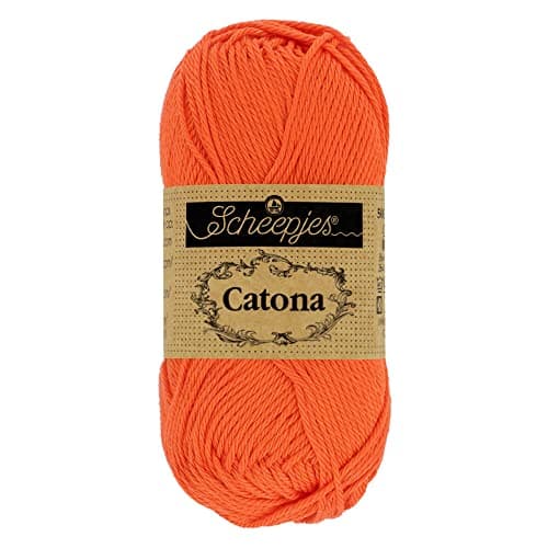 Scheepjes Catona 50 g 176 oz Cotton Yarn 189 Royal Orange 1 Ball