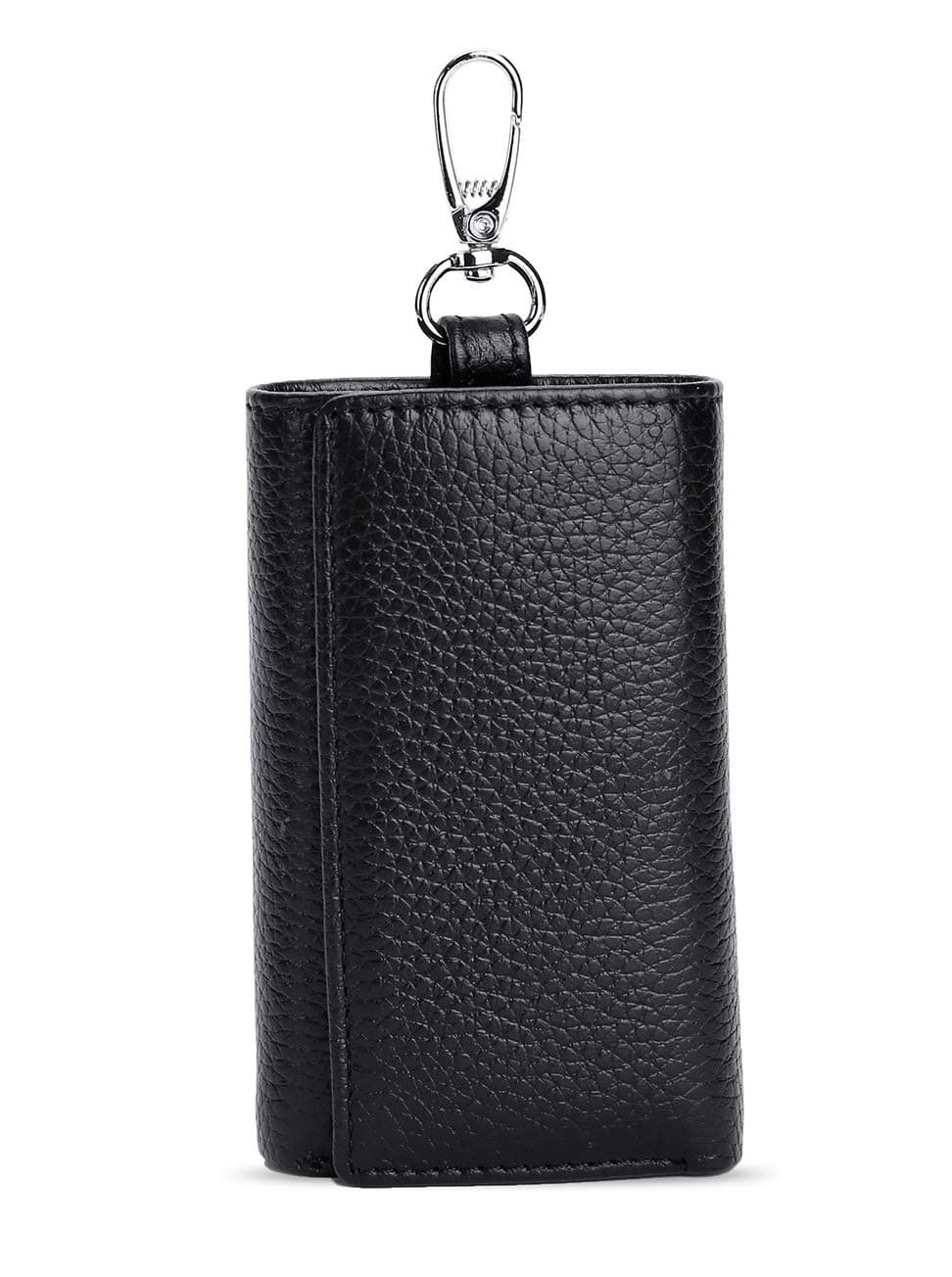 RuoFeng Keychain Key Holder Ring with 6 Hooks Snap Closure (Black)
